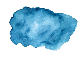 Abstract gradient blue watercolor on white background.