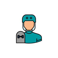 Fototapeta na wymiar avatar skater outline colored icon. Signs and symbols can be used for web logo mobile app UI UX