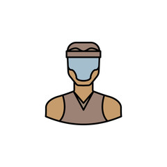 avatar basketball player outline colored icon. Signs and symbols can be used for web logo mobile app UI UX