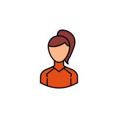 avatar volleyball player outline colored icon. Signs and symbols can be used for web logo mobile app UI UX
