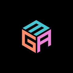Hexagon logo with the letters MGA design