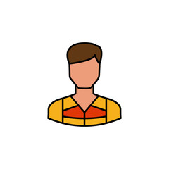 avatar kayak outline colored icon. Signs and symbols can be used for web logo mobile app UI UX