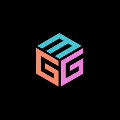 Hexagon logo with the letters MGG design