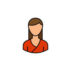 avatar karate outline colored icon. Signs and symbols can be used for web logo mobile app UI UX