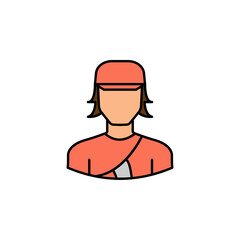 Obraz na płótnie Canvas avatar archer outline colored icon. Signs and symbols can be used for web logo mobile app UI UX
