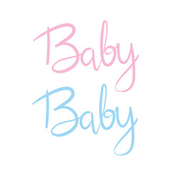 Obraz premium Lettering set for baby shower. The arrival of the child and the collection of the shower with the inscription.