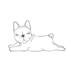 French bulldog background. Dog, illustration, french