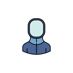 avatar fencer outline colored icon. Signs and symbols can be used for web logo mobile app UI UX