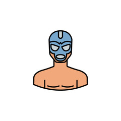 avatar wrestler outline colored icon. Signs and symbols can be used for web logo mobile app UI UX