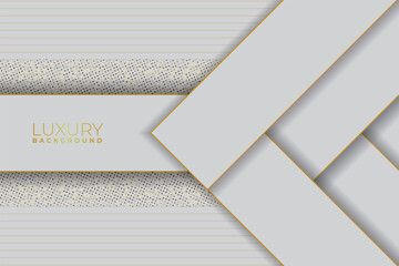 Modern Luxury Overlapped Layers Clear White and Gold Background