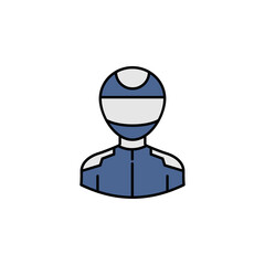 avatar racer outline colored icon. Signs and symbols can be used for web logo mobile app UI UX