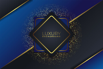 Luxury Modern Elegant Diagonal Blue and Grey Background with Gold Lines