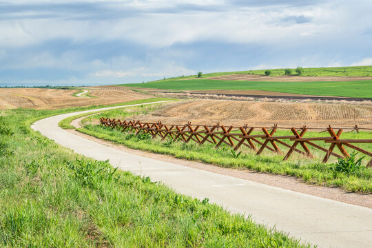 bike trail between Loveland and Fort Collins in foothills of northern Colorado, recreation and commuting concept