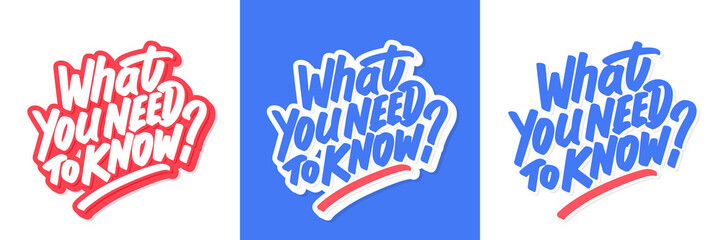 What you need to know. Vector lettering handwritten banners set.