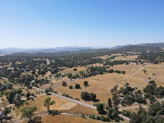Fototapeta na wymiar Aerial view of Julian land, historic gold mining town located in east of San Diego, Town famous for its apples and apple pie. California, USA
