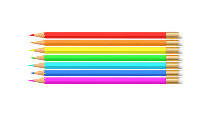 color pencils isolated on white background