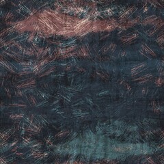 Seamless blue pink cream and navy surface pattern. High quality illustration. Overlaid and multiplied distressed and grungy worn abstract design for print. Detailed artistic repeat tile swatch.