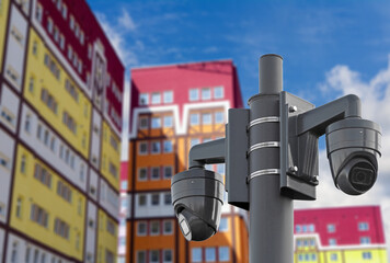 cameras for the safety and city background