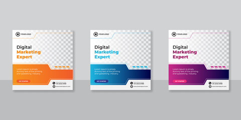 Digital business marketing social media post template