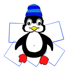 penguin, ice, penguin in a hat,penguin in rubber boots with a fish and an umbrella, picture for children's holidays, print on an air balloon, print for printing pictures for a birthday, birthday card,