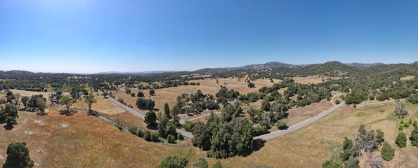 Aerial view of Julian land, historic gold mining town located in east of San Diego, Town famous for...