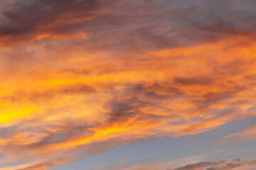Beautiful stormy sunset sky. Abstract of Storm cloudy is coming during Sunset over the sky.