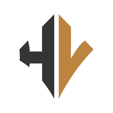 Alphabet letters monogram icon logo of VH HV