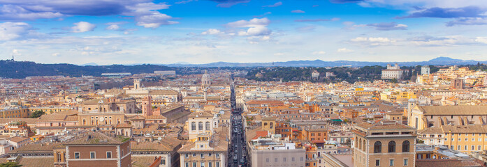 cityscape of Rome city, Italy. aerial view