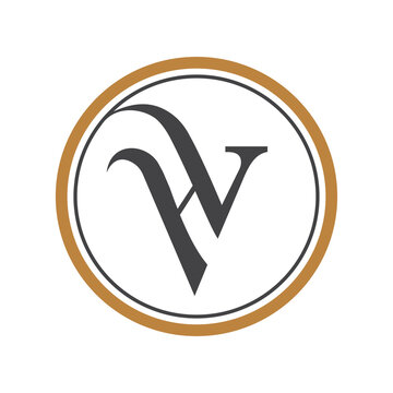 HV, VH, Abstract initial monogram letter alphabet logo design