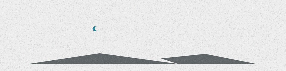 Geometric Mountains silhouette landscape art poster illustration