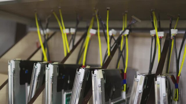 Slider shot of a TFT components and microcircuits blanks in laboratory