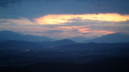 sunset over the mountains