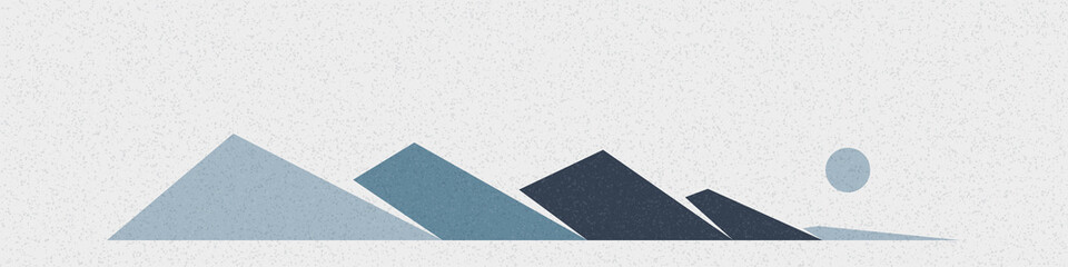 Fototapeta premium Geometric Mountains silhouette landscape art poster illustration