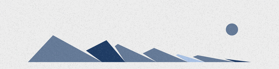 Fototapeta premium Geometric Mountains silhouette landscape art poster illustration