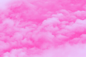 Pink cloudy sky. Romantic pastel background