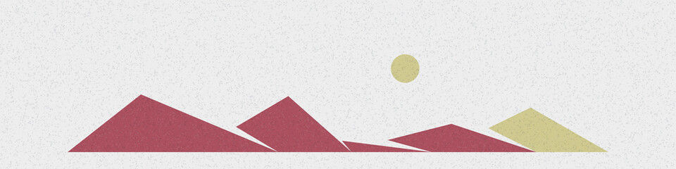 Fototapeta premium Geometric Mountains silhouette landscape art poster illustration