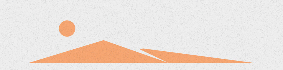 Geometric Mountains silhouette landscape art poster illustration