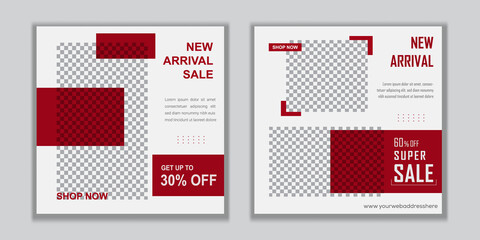Editable Post Template Social Media Banners for Digital Marketing. Promotion Brand Fashion