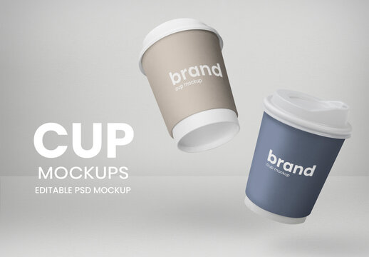 Disposable Paper Cups Mockup