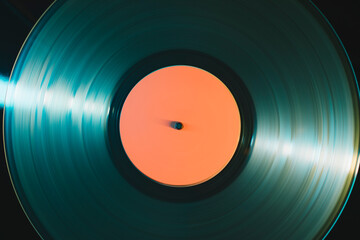 Close up of vinyl record