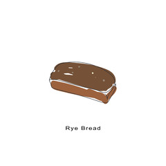 Rye Bread  Drawing  Vector Illustration