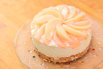 桃のチーズケーキ