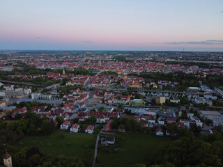 Regensburg, Deutschland: Blick über Regensburg und Stadtamhof