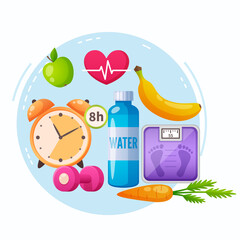 Healthy Schedule Diet Plan Lifestyle Vector
