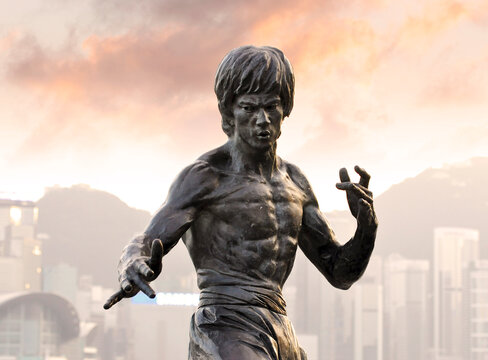 HONG KONG - NOV 16: Bruce Lee statue at the Avenue of Stars in Hong Kong on November 16. 2013 in China