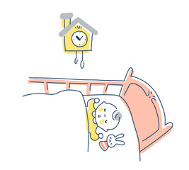 ベビーベッドの中で眠る赤ちゃん