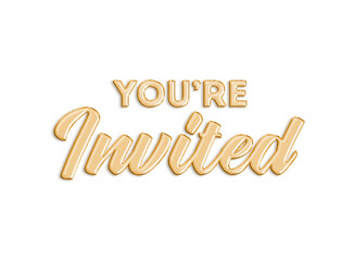 You're Invited Foil Balloon, Gold Balloon Text, Foil Text, Gold Foil, Shiny Text, You're Invited Banner, You're Invited Text