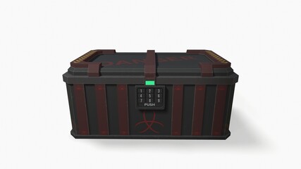 sci fi military box on white background 3d-illustration 3d-rendering