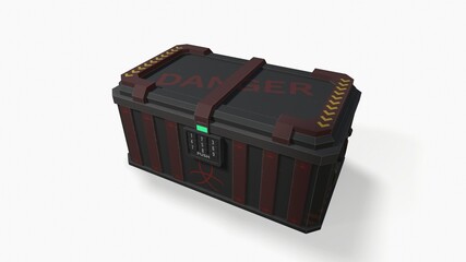 sci fi military box on white background 3d-illustration 3d-rendering