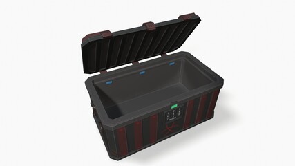 sci fi military box on white background 3d-illustration 3d-rendering